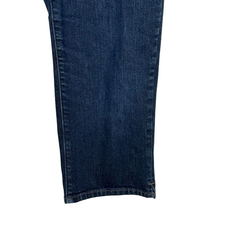 Lauren Jeans Co. Women's Jeans Classic Mid-Calf‎ Cropped High-Rise Denim Blue 32